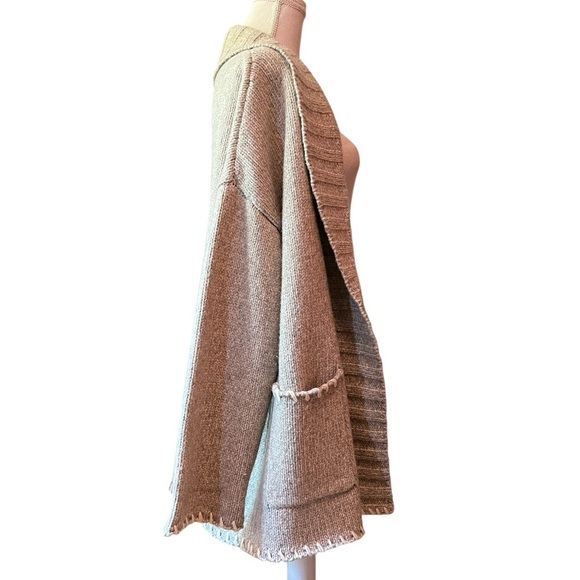 Tuckernuck Tan & Cream Women's Open Cardigan With Pockets Size Large - Picture 4 of 10
